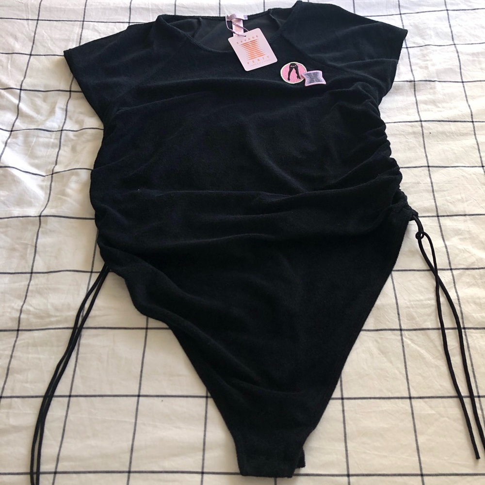 Savage Fenty black body suit with logo top left. 2X